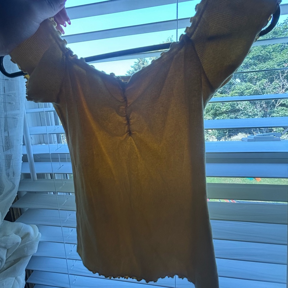 Hollister Bright Yellow Ribbed Tee